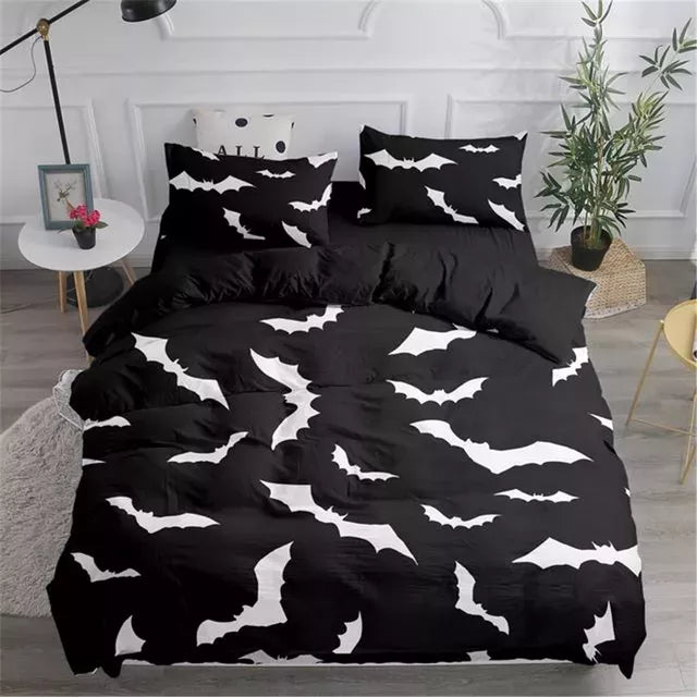 Black Flying Vampire Halloween bed set