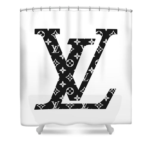 Dark gray Louis Vuitton shower curtains, Rosamiss Store