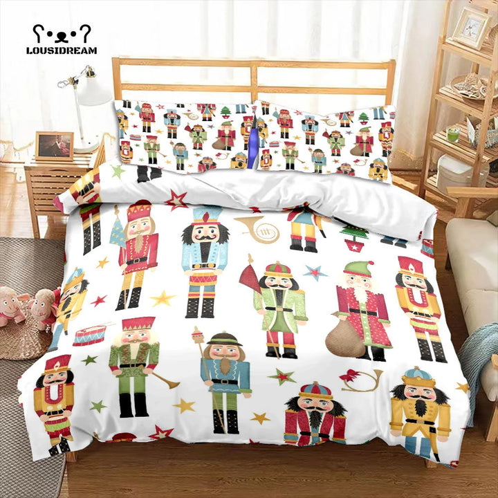 Nutcracker Cartoon Christmas bed set