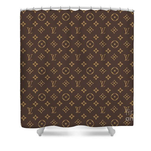 Dark gray Louis Vuitton shower curtains, Rosamiss Store