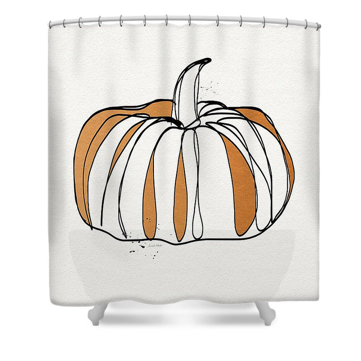 Contemporary Pumpkin Halloween Shower Curtain