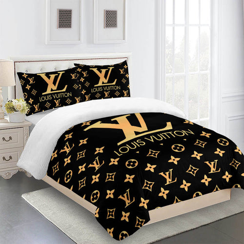 Louis Vuitton Grey Monogram Comforter Bedding Set - REVER LAVIE