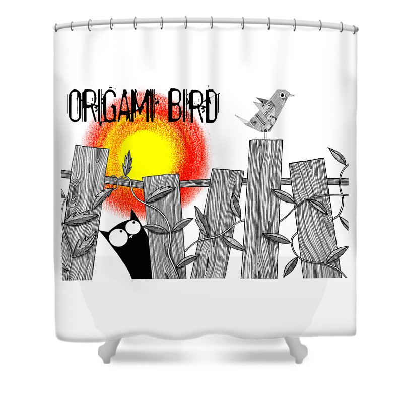 Paper Bird Halloween Shower Curtain