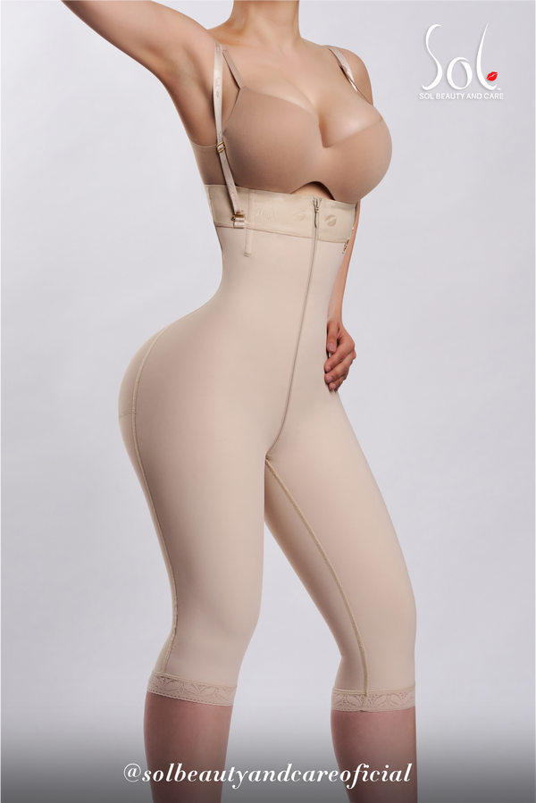 Rib-height Invisible Mermaid Silhouette with Zipper - Knee-length Shapewear