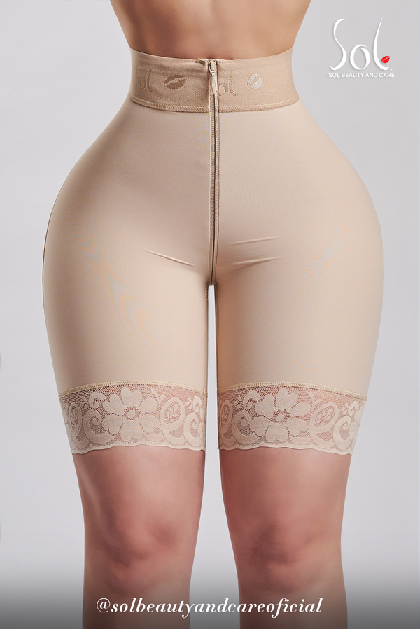 Invisible Mermaid Silhouette Short with Zipper - Mid-leg Shapewear