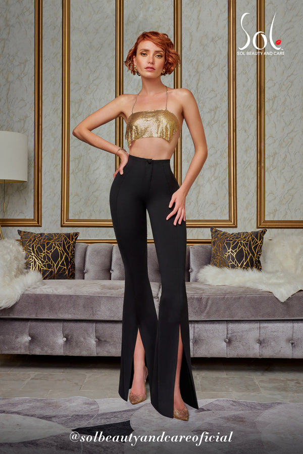 Luxury Booty Leggings (Flare Cut With Center Slit)