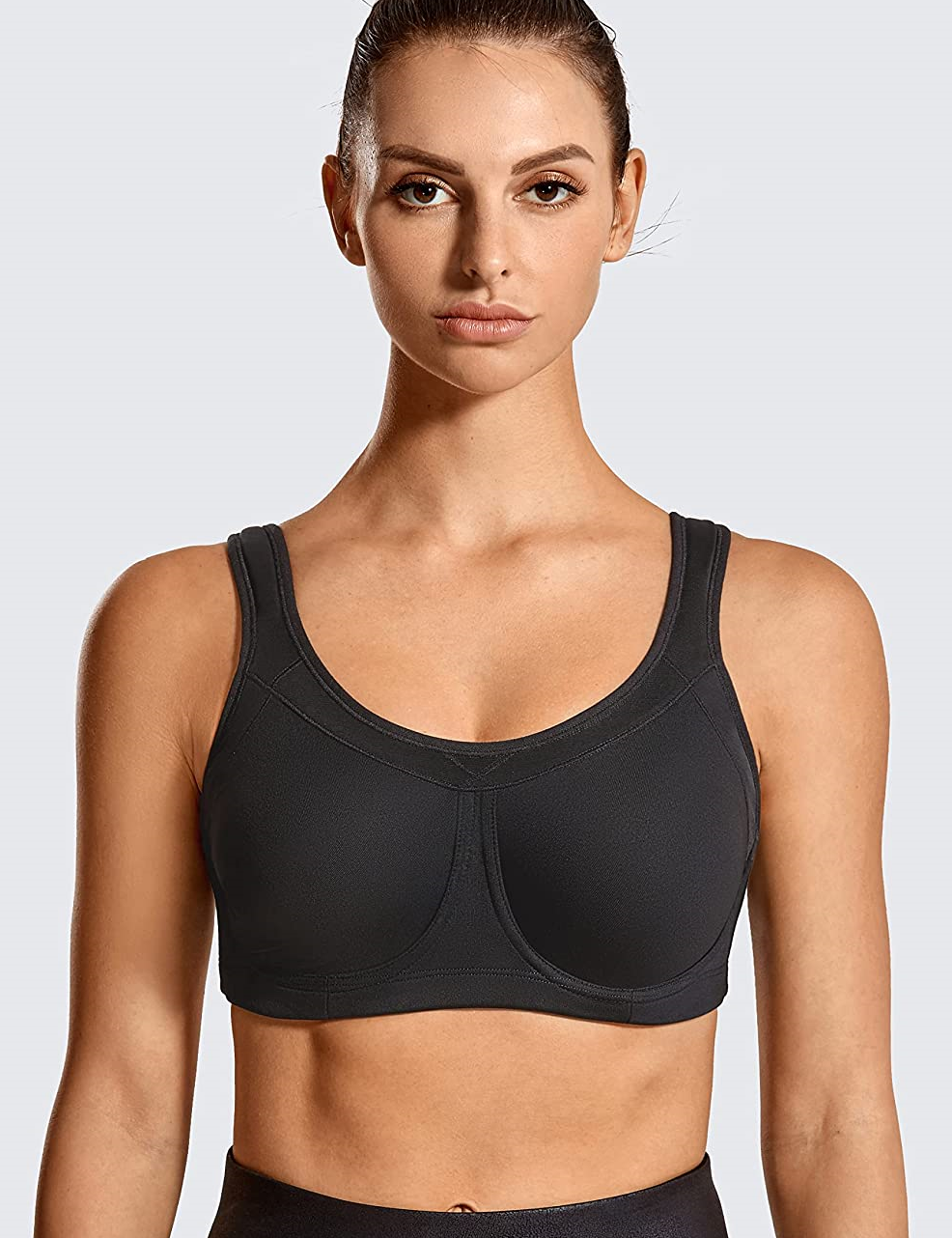 Sksloeg Ladies Bras Smooth U Underwire Full Coverage Bra, Full-Coverage  Bra, Smoothing T-Shirt Bra, Max Support Underwire with Bounce Control,Black