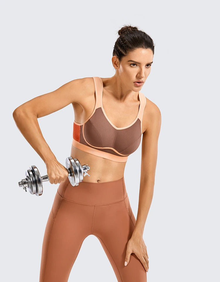 SYROKAN Women High Impact Removable Pads Sports Bra Underwire Full Coverage  Support Workout Running Bra Women Yoga Gym Underwear - AliExpress