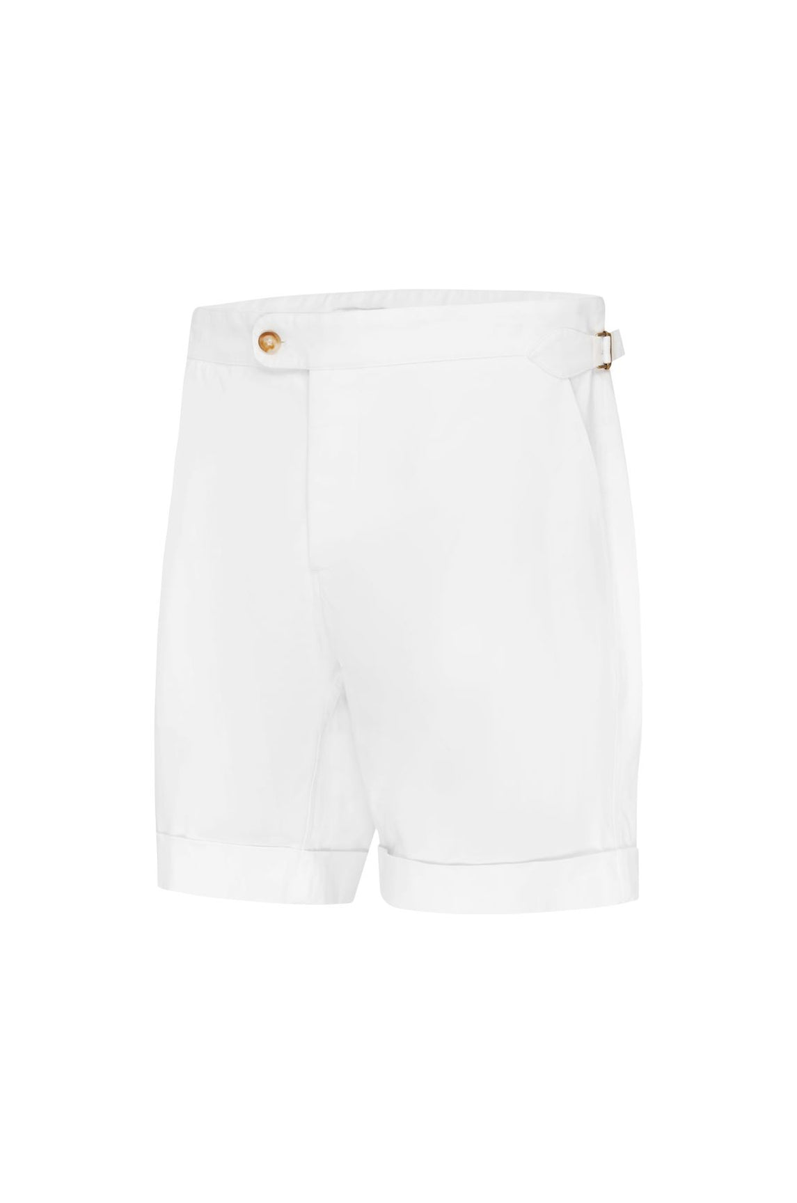 Cotton Shorts with Side Adjusters - White – Via Sarto