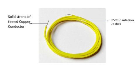 23AWG Single Strand Wire (Yellow - 1mtr)