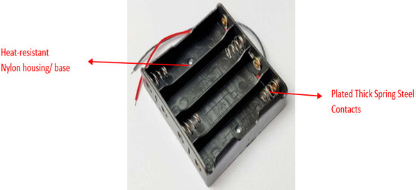 4 Cell 18650 Lithium Battery Holder