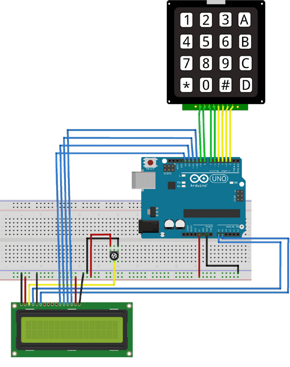 Arduino Calculator Project Circuit Diagram