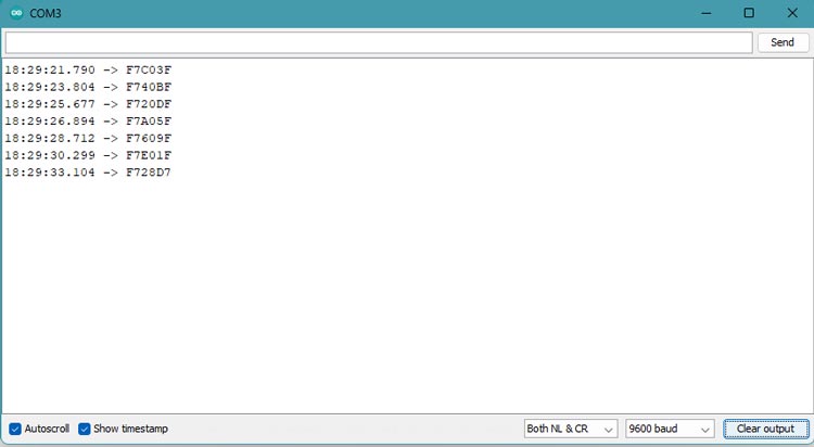 Arduino IDE Serial monitor window