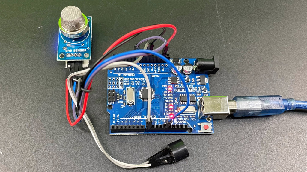 Arduino MQ9 Gas Sensor circuit setup