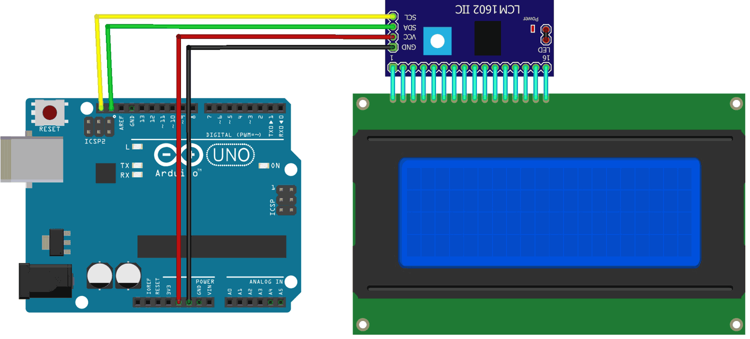 Circuit Diagram for Interfacing 20x4 LCD with Arduino