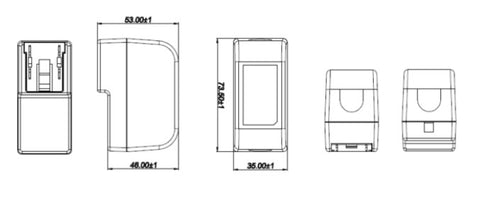 DC Power Adapter with micro USB Cable Dimensions and Footprint