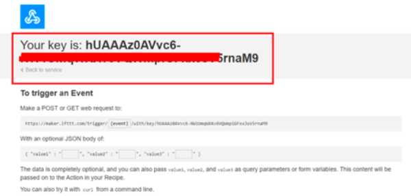 IFTTT key