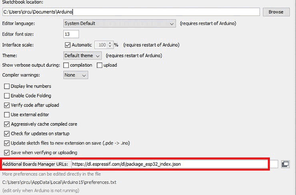 Installing ESP32 Board on Arduino IDE