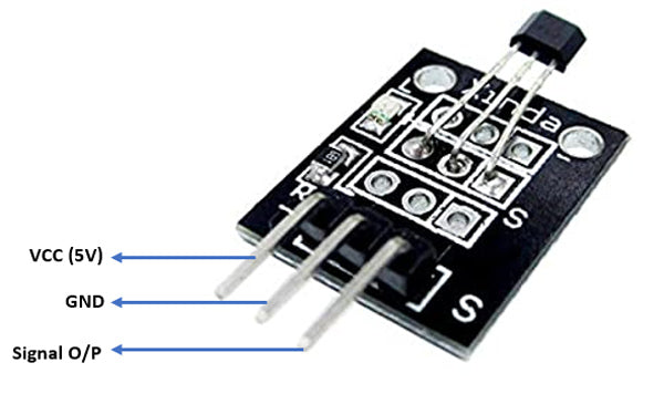 KY-035 Hall Magnetic Sensor Module Pinout