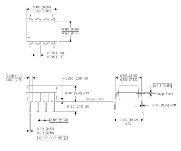 LM555 Dimension and footprint