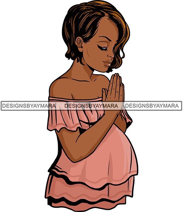 Pregnant Woman Praying God Pray Prayers Lord Church Mother Child SVG V - WomanofGodDesigns