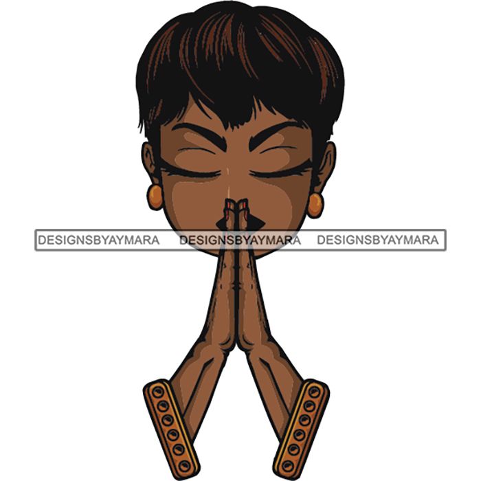 Afro Woman Praying Prayers God Lord Faith Religion SVG ...