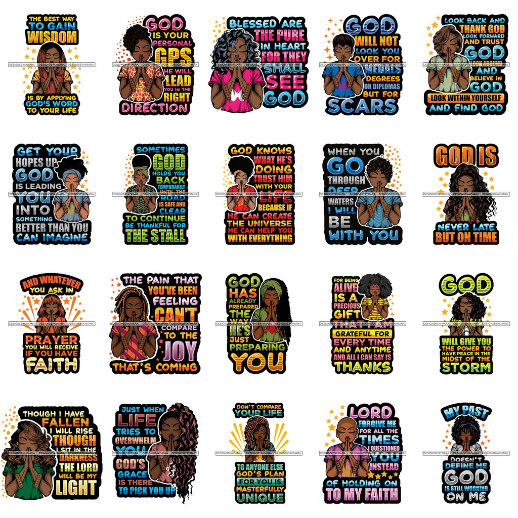 Download Super Bundle 120 Afro Woman Praying God Quotes Lord Faith Religion Svg Womanofgoddesigns