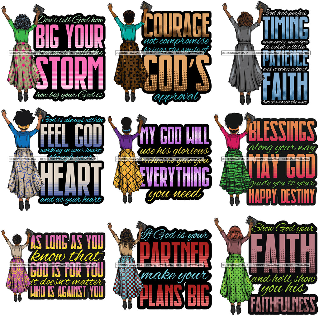 Download Super Bundle 81 Afro Black Classy Lady Praying Pray Prayers God Lord C Womanofgoddesigns