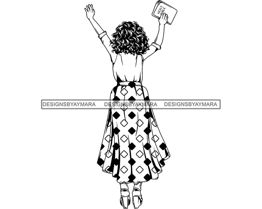 Download Afro Woman Praying Prayers God Lord Faith Religion SVG Vector Clipart - WomanofGodDesigns