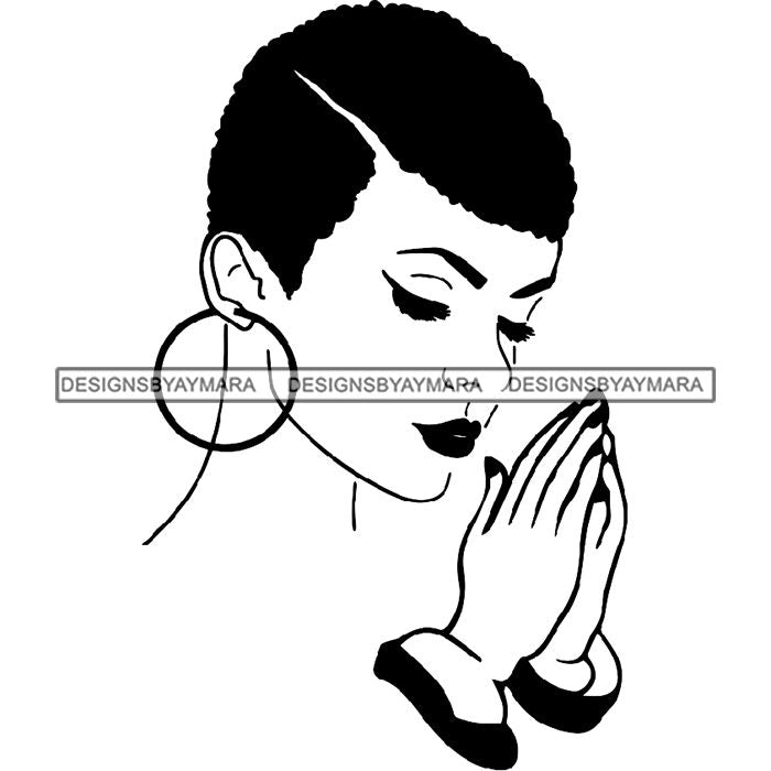 Download Afro Woman Praying Pray Begging Prayers God Lord Faith Religion SVG Ve - WomanofGodDesigns