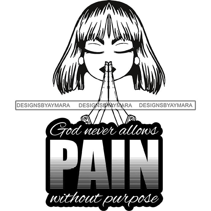 Download Afro Woman Praying God Quotes Lord Faith Religion SVG Vector Clipart C - WomanofGodDesigns