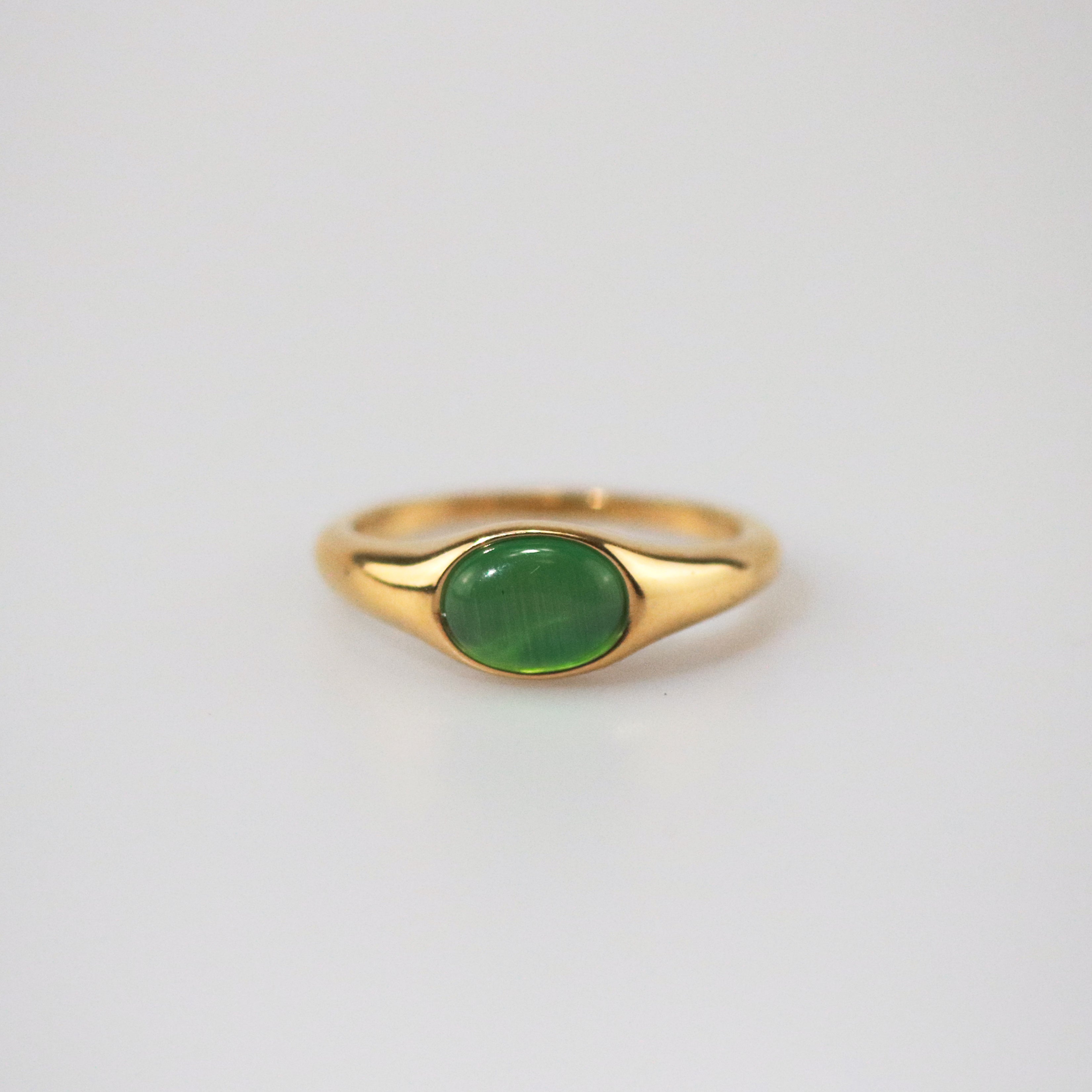 Kori Ring - Green Cats Eye - Meideya Jewelry product image