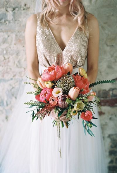 A bold bouquet comprised of tulips