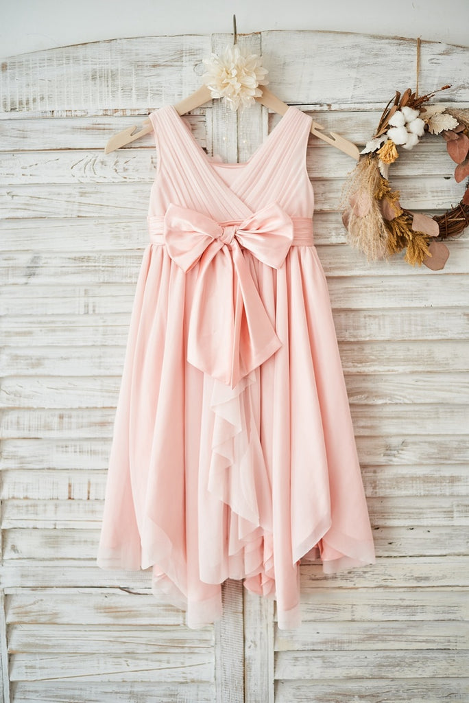 blush pink flower girl dress