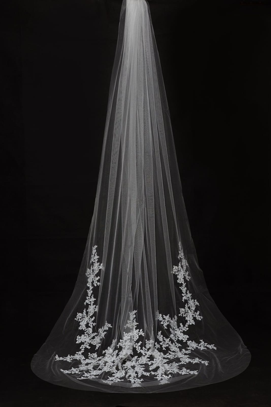 Bridal Veil Comb of Porcelain Flowers and Light Gold Leaves - Cassandra  Lynne