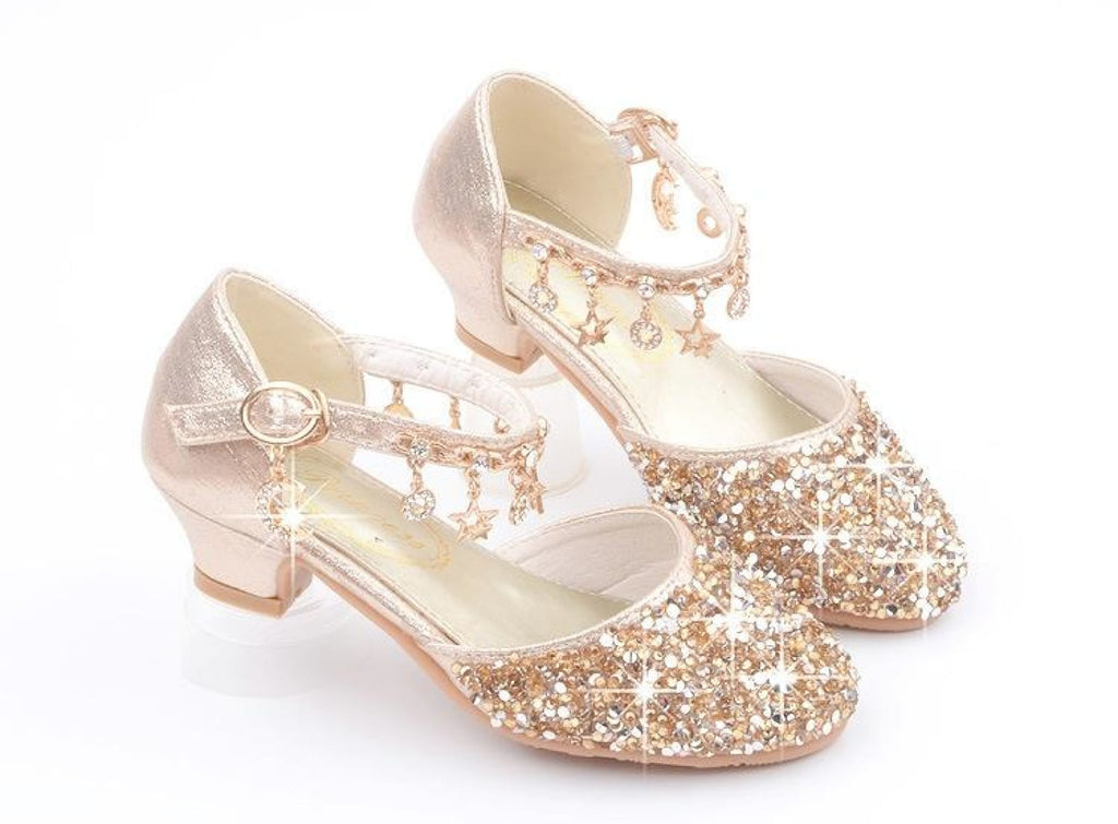 silver sparkle flower girl shoes