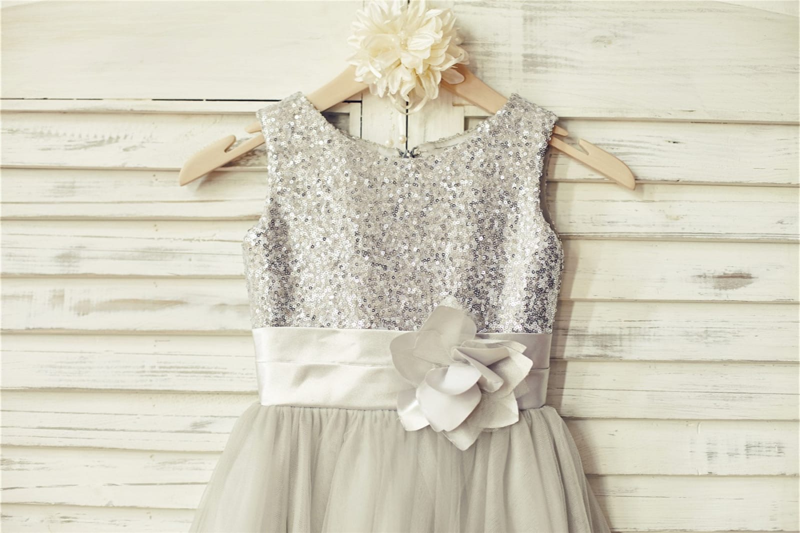 girls grey tulle dress