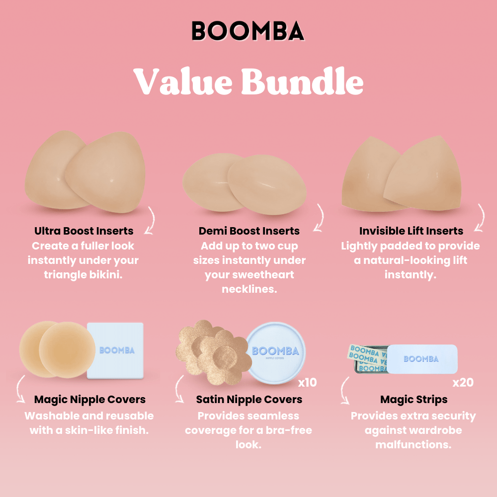 Boomba inserts look natural under clothing! Instantly lift and