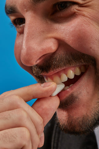 Mouth Off dissolving gum gets rid of bad breath by removing the cause - bad breath molecules.