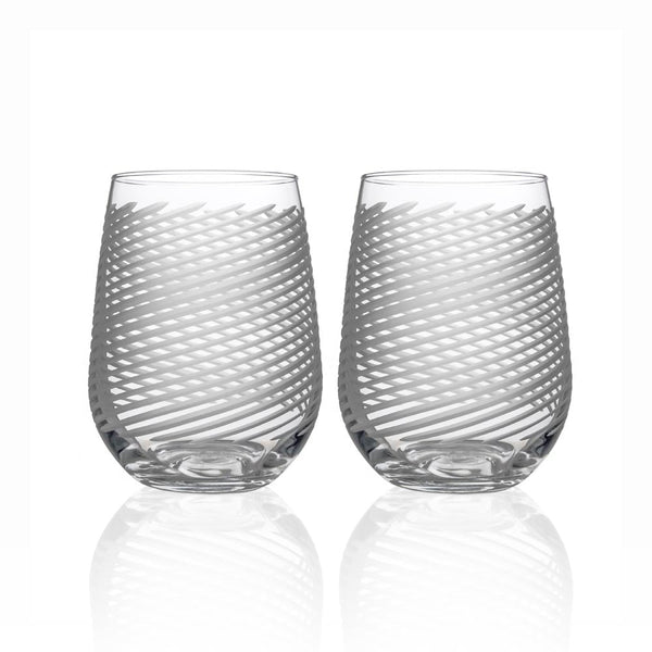 Rolf Glass Dragonfly Stemless Wine Glasses 17 oz. Set of 4