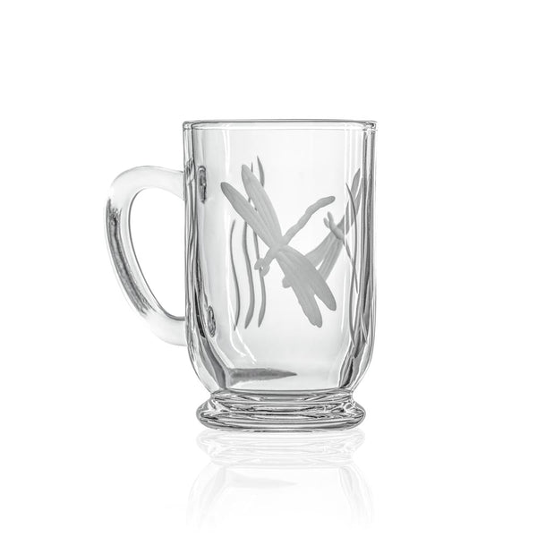 Iced Coffee Glass Mug, Dragonfly Coffee Mug Cup