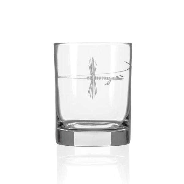 Fly Fishing Double Old Fashioned Glass Set of 4