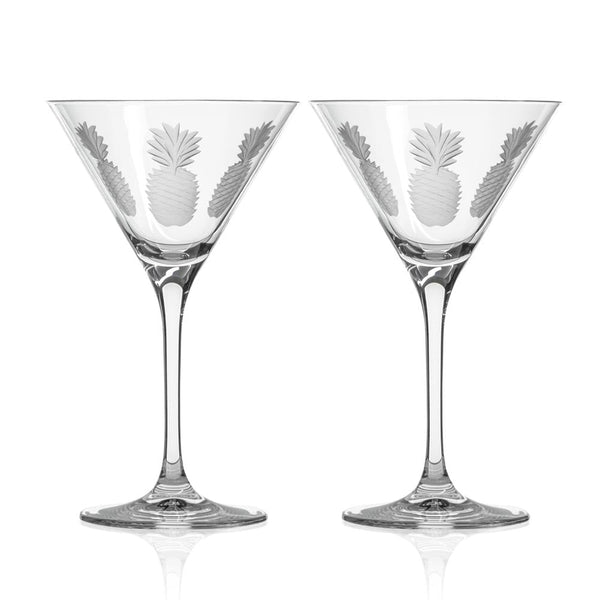 Fresh Pineapple 10oz Martini Cocktail Glass | Set of 4