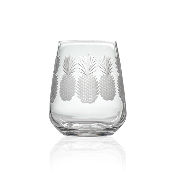 Rolf Glass Pineapple 12 oz. Clear White Wine Glass (Set of 4