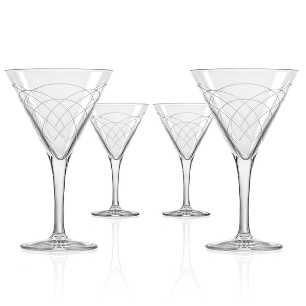 Rolf Glass Mid-Century Modern Nic and Nora Cocktail Glasses (Set of 4)