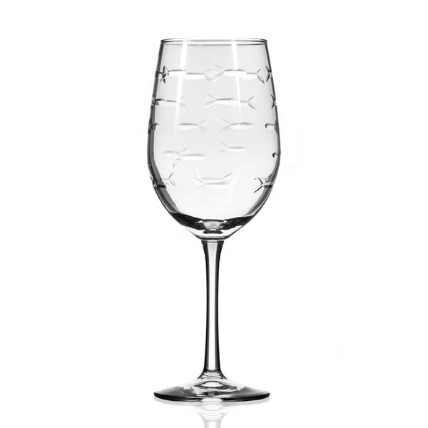 Fly Fishing All Purpose Wine Glasses, Set of 4