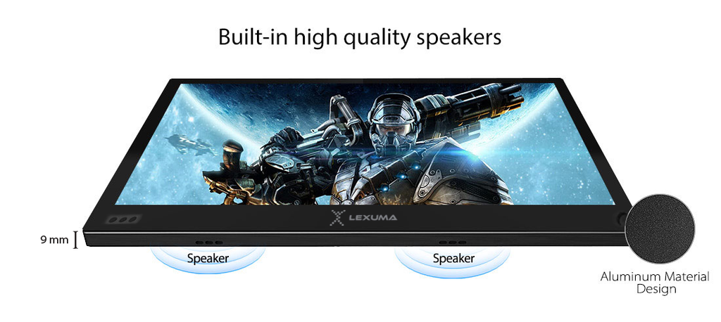 Lexuma-XScreen-Portable-Monitor-Ultra-Slim-HD-1080P-USB-Powered-Gaming-slim-profile-built-in-speaker