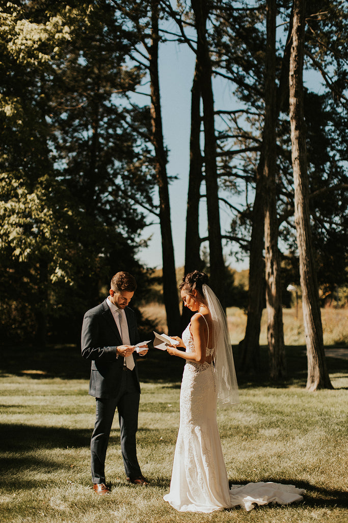 bride and groom letter exchange