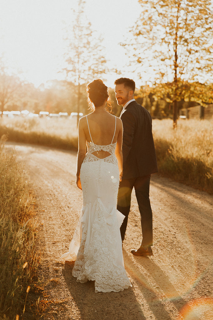 sunset wedding portraits