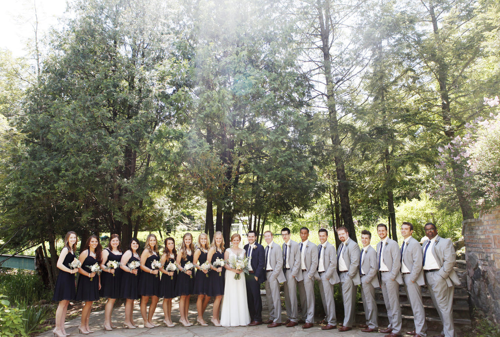 navy groomsmen and navy bridesmaids